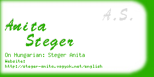 anita steger business card